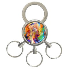 Rainbow Color Splash 3-Ring Key Chains