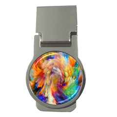 Rainbow Color Splash Money Clips (round)  by Mariart