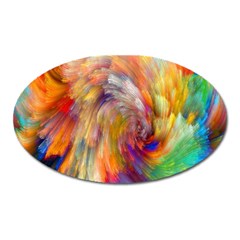 Rainbow Color Splash Oval Magnet