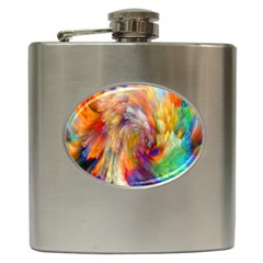 Rainbow Color Splash Hip Flask (6 oz)