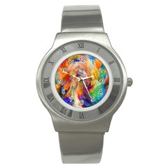 Rainbow Color Splash Stainless Steel Watch