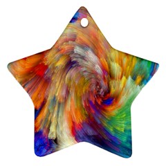 Rainbow Color Splash Star Ornament (Two Sides)