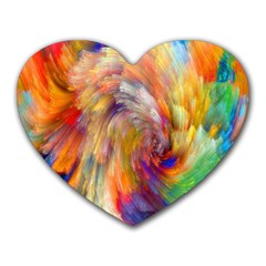 Rainbow Color Splash Heart Mousepads