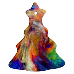 Rainbow Color Splash Christmas Tree Ornament (two Sides) by Mariart