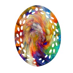 Rainbow Color Splash Ornament (Oval Filigree)