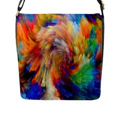 Rainbow Color Splash Flap Messenger Bag (L) 