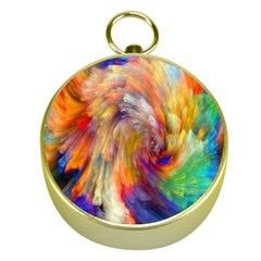 Rainbow Color Splash Gold Compasses