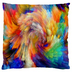 Rainbow Color Splash Large Flano Cushion Case (Two Sides)