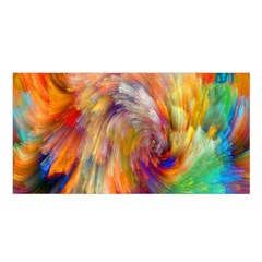 Rainbow Color Splash Satin Shawl