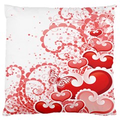Love Heart Butterfly Pink Leaf Flower Large Cushion Case (two Sides)
