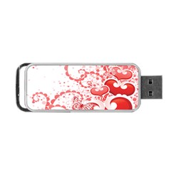 Love Heart Butterfly Pink Leaf Flower Portable Usb Flash (one Side)