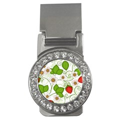 Strawberry Fruit Leaf Flower Floral Star Green Red White Money Clips (cz) 