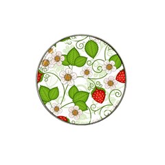 Strawberry Fruit Leaf Flower Floral Star Green Red White Hat Clip Ball Marker (10 Pack) by Mariart