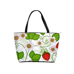 Strawberry Fruit Leaf Flower Floral Star Green Red White Shoulder Handbags