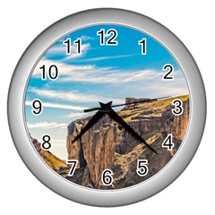 Rocky Mountains Patagonia Landscape   Santa Cruz   Argentina Wall Clocks (Silver) 