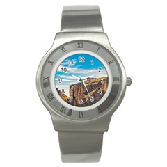 Rocky Mountains Patagonia Landscape   Santa Cruz   Argentina Stainless Steel Watch