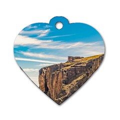 Rocky Mountains Patagonia Landscape   Santa Cruz   Argentina Dog Tag Heart (one Side) by dflcprints