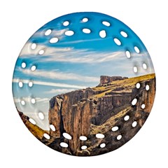 Rocky Mountains Patagonia Landscape   Santa Cruz   Argentina Ornament (Round Filigree)