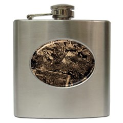 Vintage Newspaper  Hip Flask (6 Oz) by Valentinaart