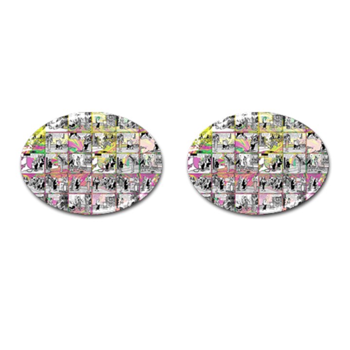 Comic book  Cufflinks (Oval)