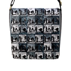 Comic Book  Flap Messenger Bag (l)  by Valentinaart