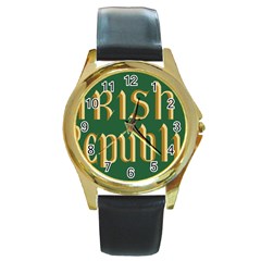 The Irish Republic Flag (1916, 1919-1922) Round Gold Metal Watch by abbeyz71