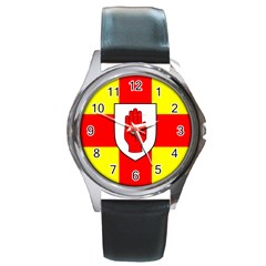 Flag Of The Province Of Ulster  Round Metal Watch by abbeyz71