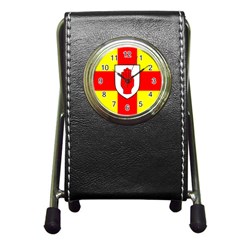 Flag Of The Province Of Ulster  Pen Holder Desk Clocks by abbeyz71