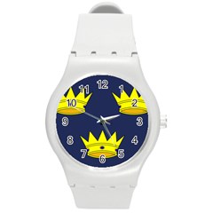 Flag Of Irish Province Of Munster Round Plastic Sport Watch (m) by abbeyz71