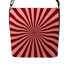 Sun Background Optics Channel Red Flap Messenger Bag (L) 