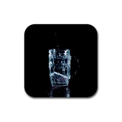 Glass Water Liquid Background Rubber Square Coaster (4 pack) 