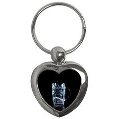 Glass Water Liquid Background Key Chains (Heart) 