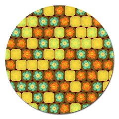 Random Hibiscus Pattern Magnet 5  (round) by linceazul