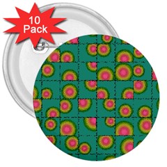 Tiled Circular Gradients 3  Buttons (10 Pack)  by linceazul