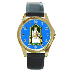 Flag Of Mide Round Gold Metal Watch by abbeyz71