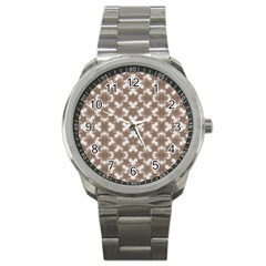 Stylized Leaves Floral Collage Sport Metal Watch by dflcprints