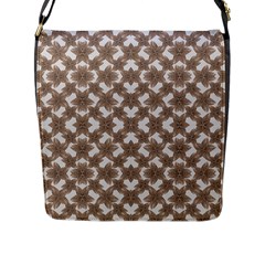 Stylized Leaves Floral Collage Flap Messenger Bag (l)  by dflcprints