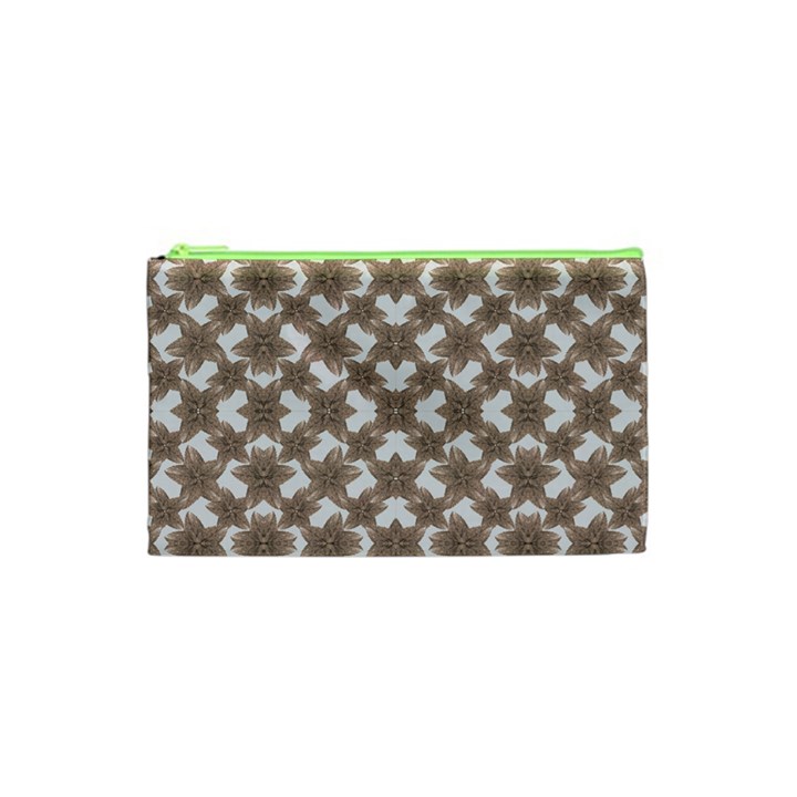 Stylized Leaves Floral Collage Cosmetic Bag (XS)
