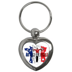 Marine Le Pen Key Chains (heart)  by Valentinaart