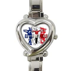 Marine Le Pen Heart Italian Charm Watch by Valentinaart