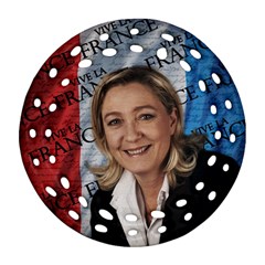 Marine Le Pen Ornament (round Filigree) by Valentinaart