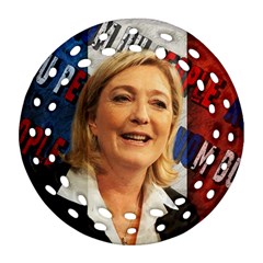 Marine Le Pen Round Filigree Ornament (two Sides) by Valentinaart