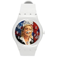 Marine Le Pen Round Plastic Sport Watch (m) by Valentinaart