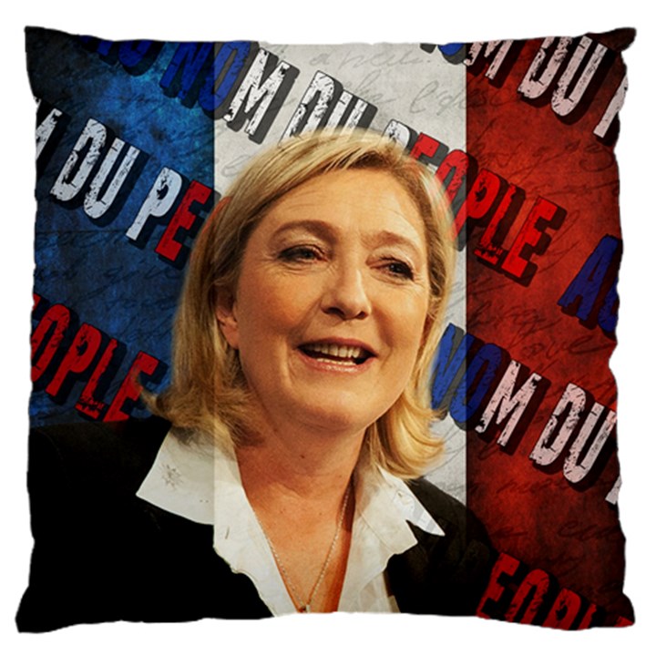 Marine Le Pen Large Flano Cushion Case (One Side)