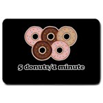 Five donuts in one minute  Large Doormat  30 x20  Door Mat