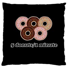 Five Donuts In One Minute  Large Cushion Case (one Side) by Valentinaart