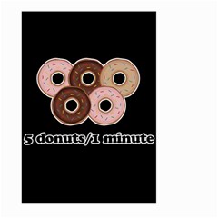 Five Donuts In One Minute  Large Garden Flag (two Sides) by Valentinaart