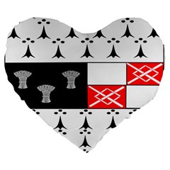County Kilkenny Coat Of Arms Large 19  Premium Heart Shape Cushions by abbeyz71