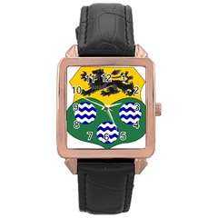County Leitrim Coat of Arms Rose Gold Leather Watch 