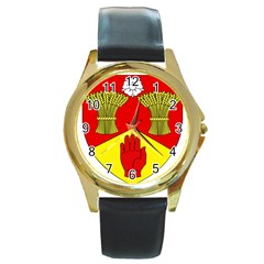 County Londonderry Coat Of Arms  Round Gold Metal Watch by abbeyz71